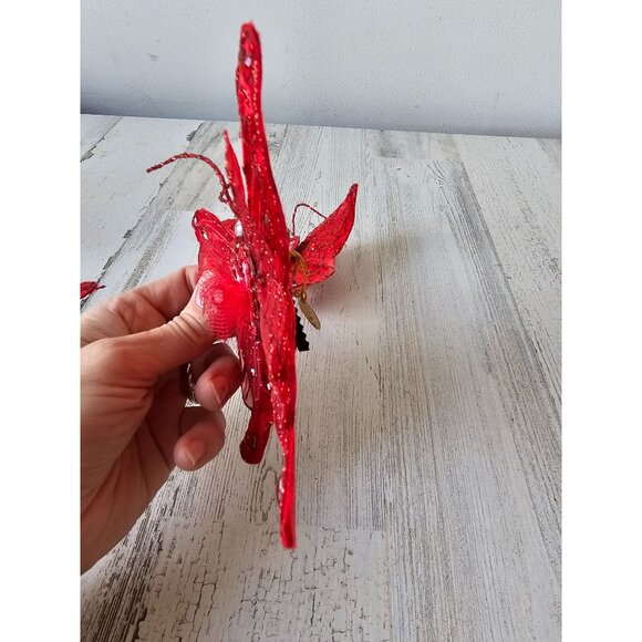 Katherine's collection gingham mini butterfly glitter clip ornament Valentine's - Picture 6 of 10